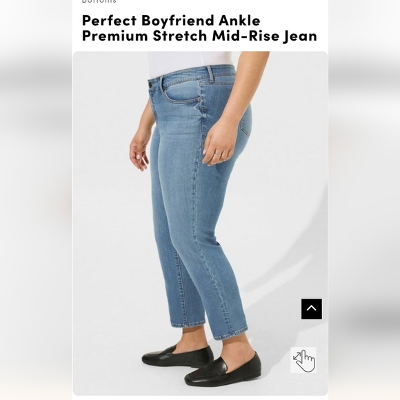 Perfect Boyfriend Ankle Premium Stretch Mid-Rise Jean, Size 26 Regular - Picture 3 of 12